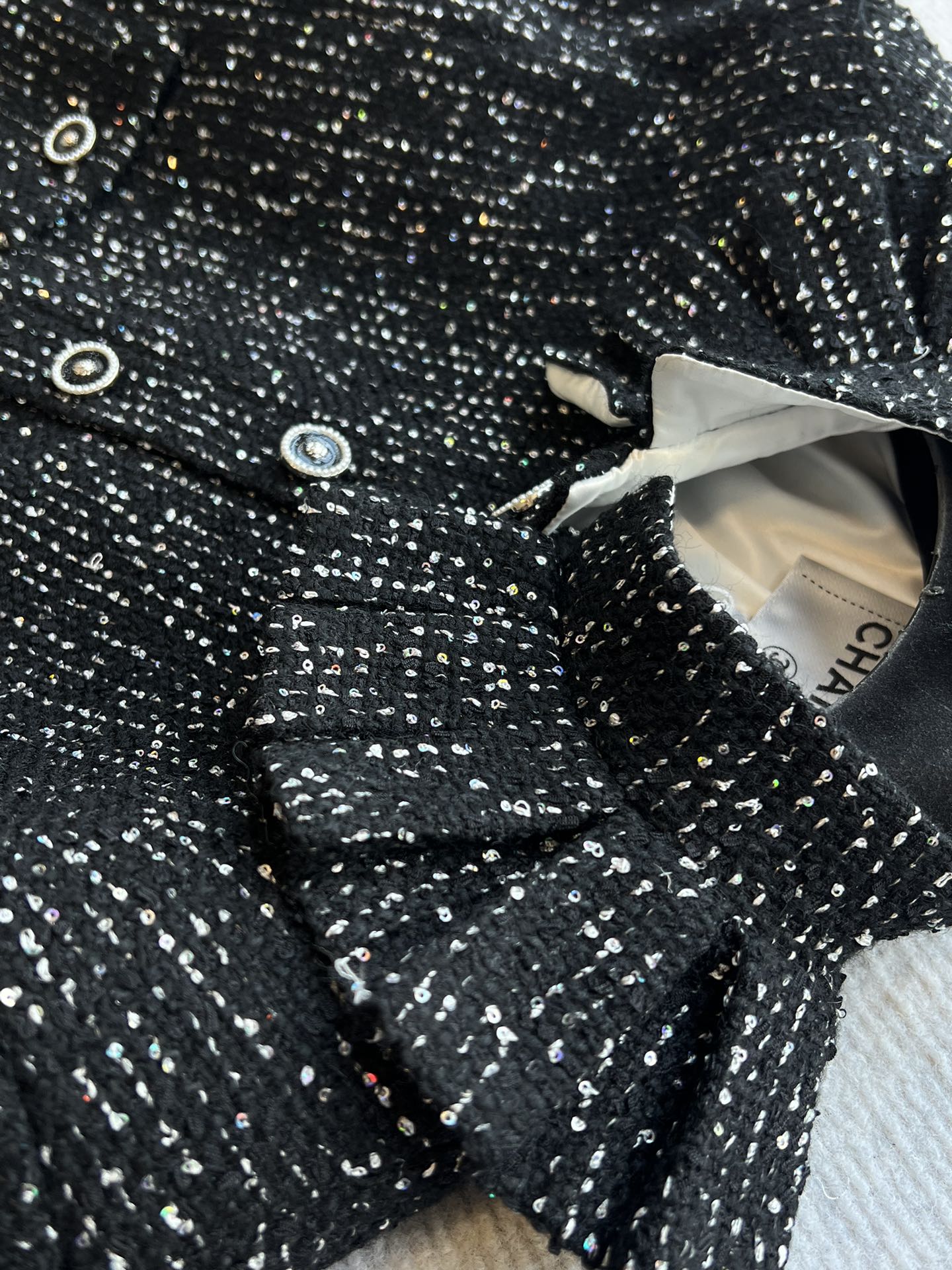 CC 25 Set Tweed Black Polyester Wool