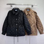 Prada 2025 Lightweight Quilted Blouson Jacket Black and Tan Re-Nylon