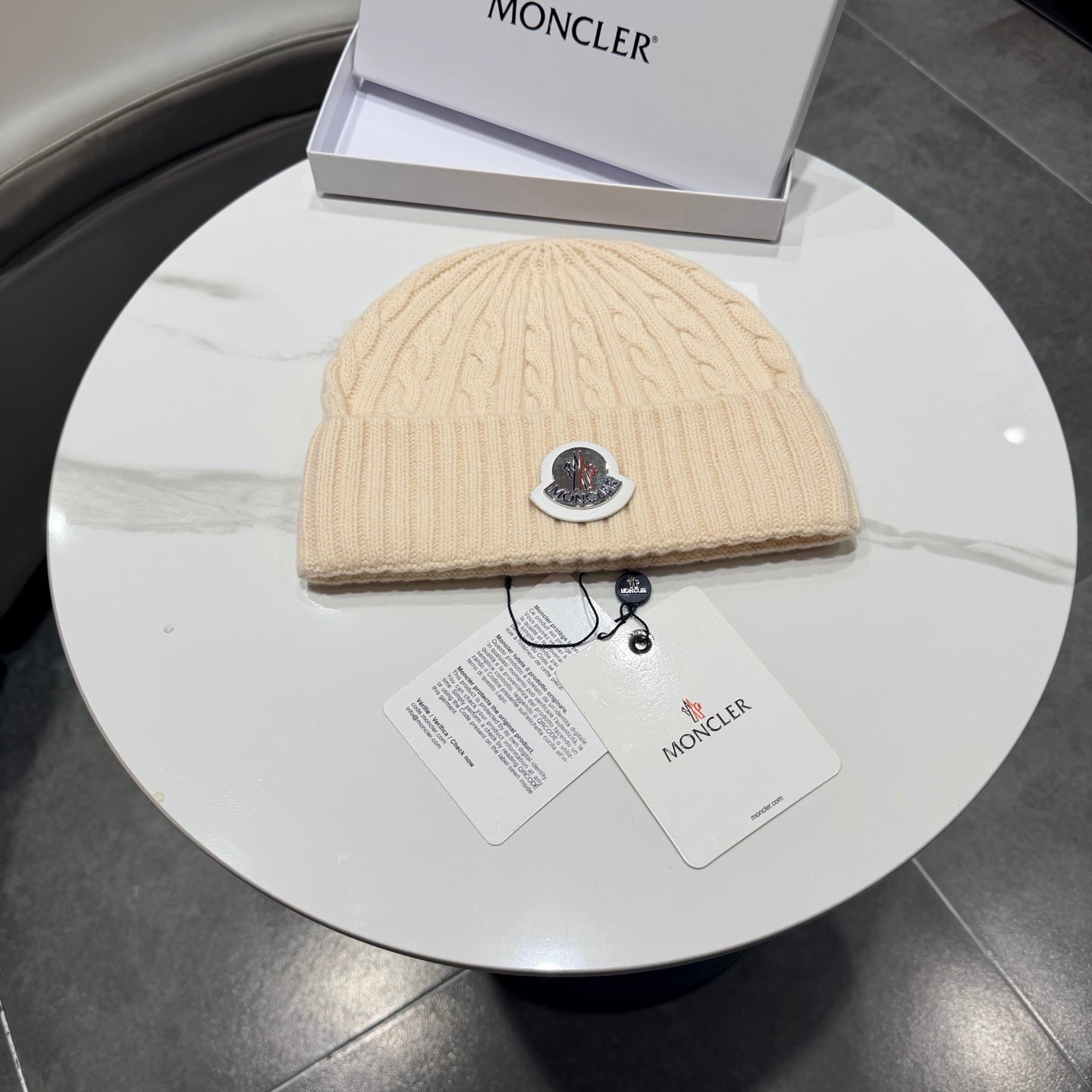 Moncler Pure Wool Knitted Hat 436985