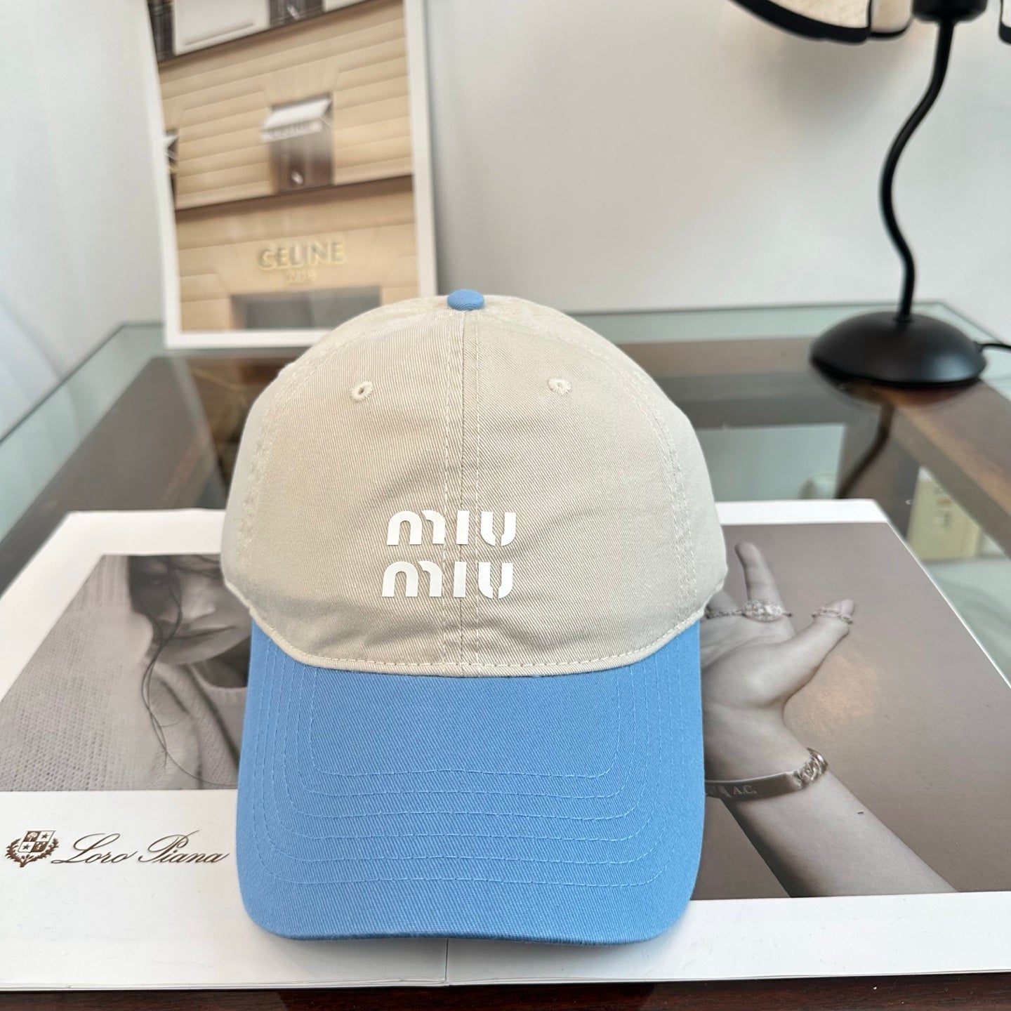 Miu Miu Two-tone Baseball Cap 229123