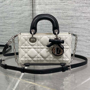 Dior 2026 Bow Lady D-Joy Black mix White Cannage Lambskin 286573