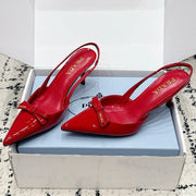 Prada 2026 Bow-Tie Open Sling Back 85mm Cowhide Leather 769840