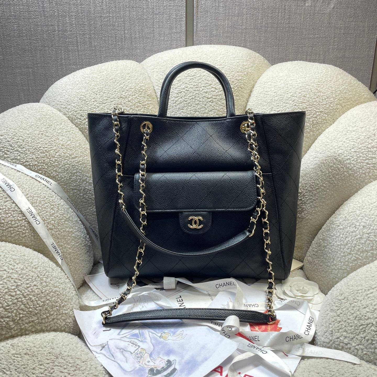 Chanel 2026 Shopping Bag 39cm Grained Calfskin Leather