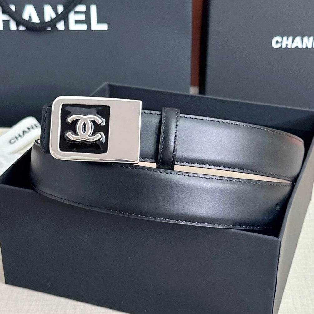 Chanel 2026 Square CC Buckle Belt 30mm Cowhide 209873