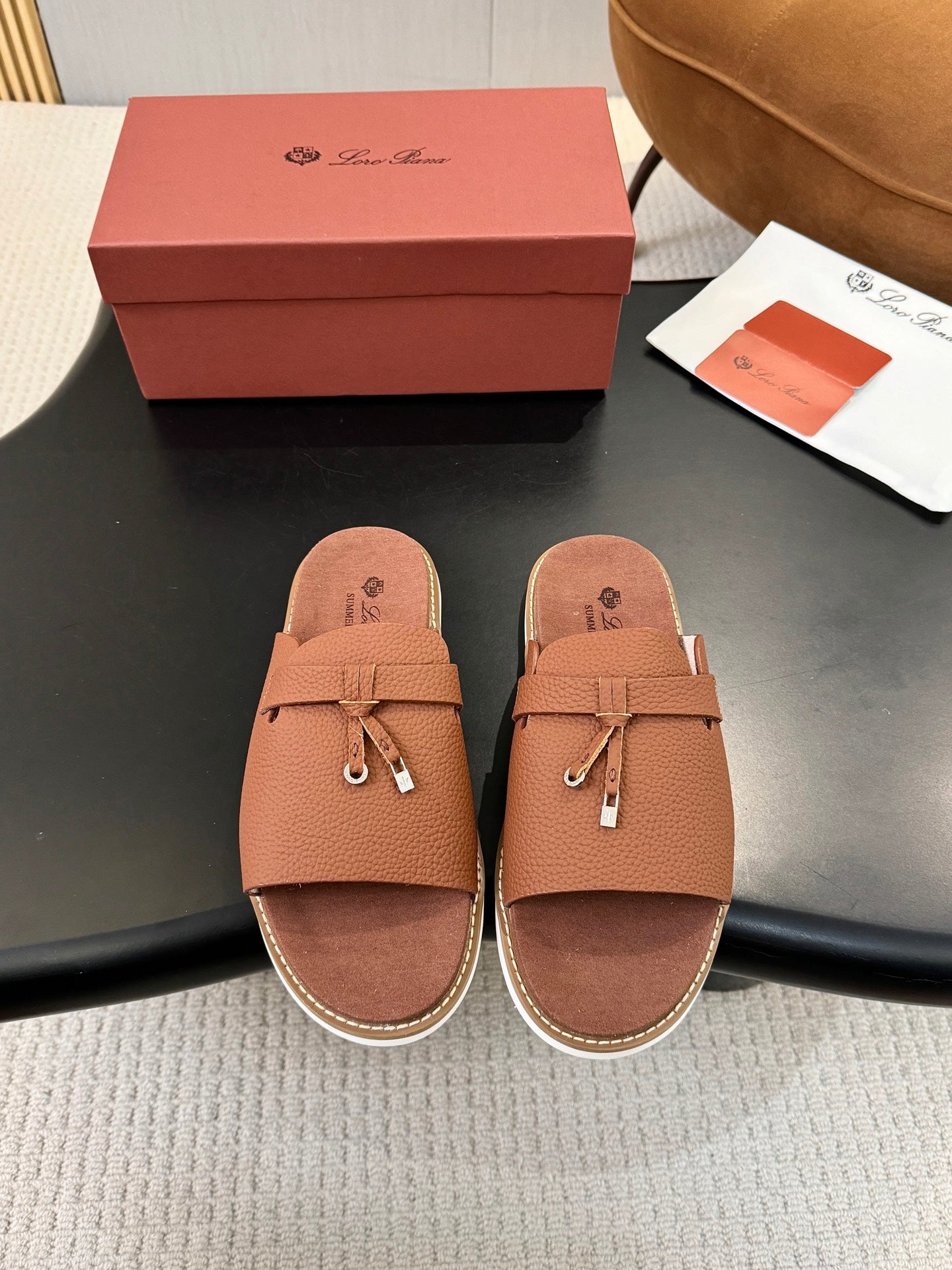 Loro Piana 2026 Summer Walk Slide Sandal Suede Cowhide 903949