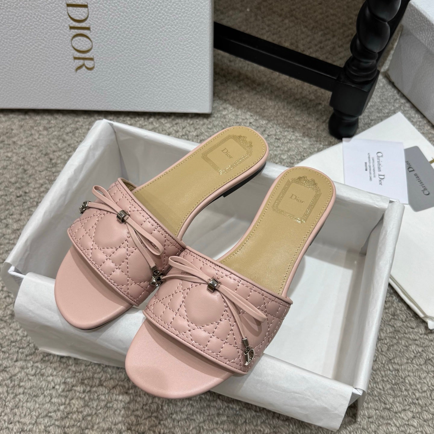 Dior 2026 Cannage Heeled Slide Sandal Sheepskin 932161