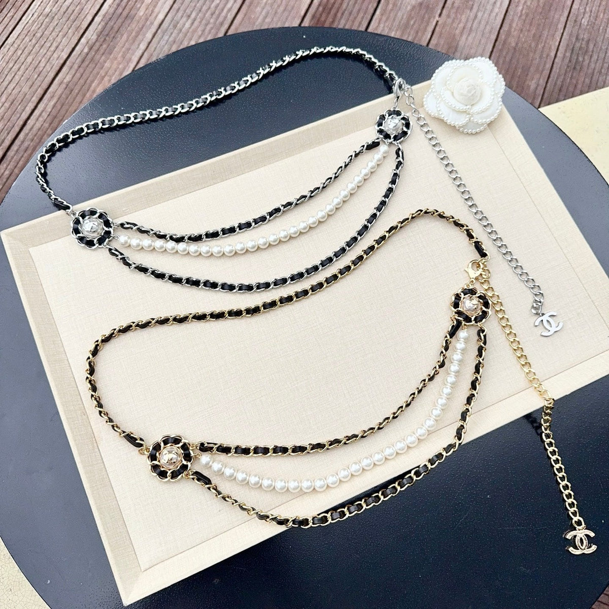 Chanel 2026 Interlaced Chain Pearl Layered Belt