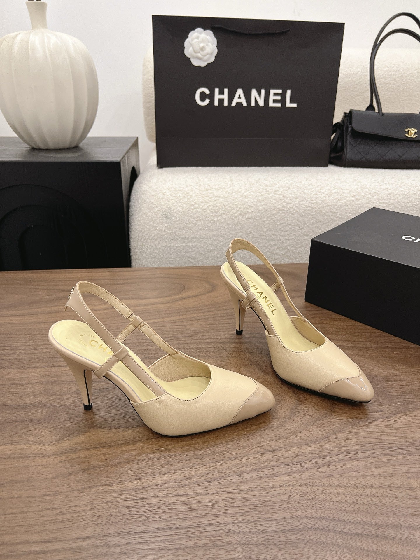 Chanel 2026 Slingback 90mm Suede Sheepskin 191448