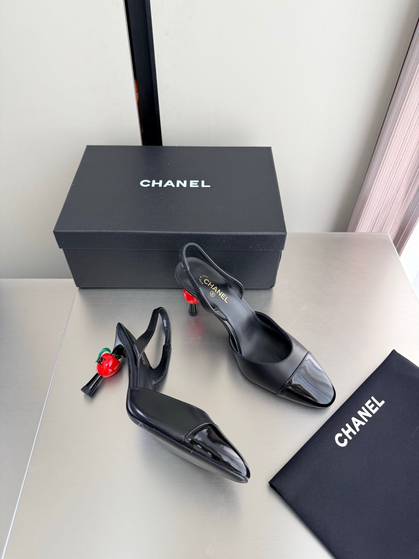 Chanel 2026 Little Red Apple Heel Slingback 85mm Lambskin 929465