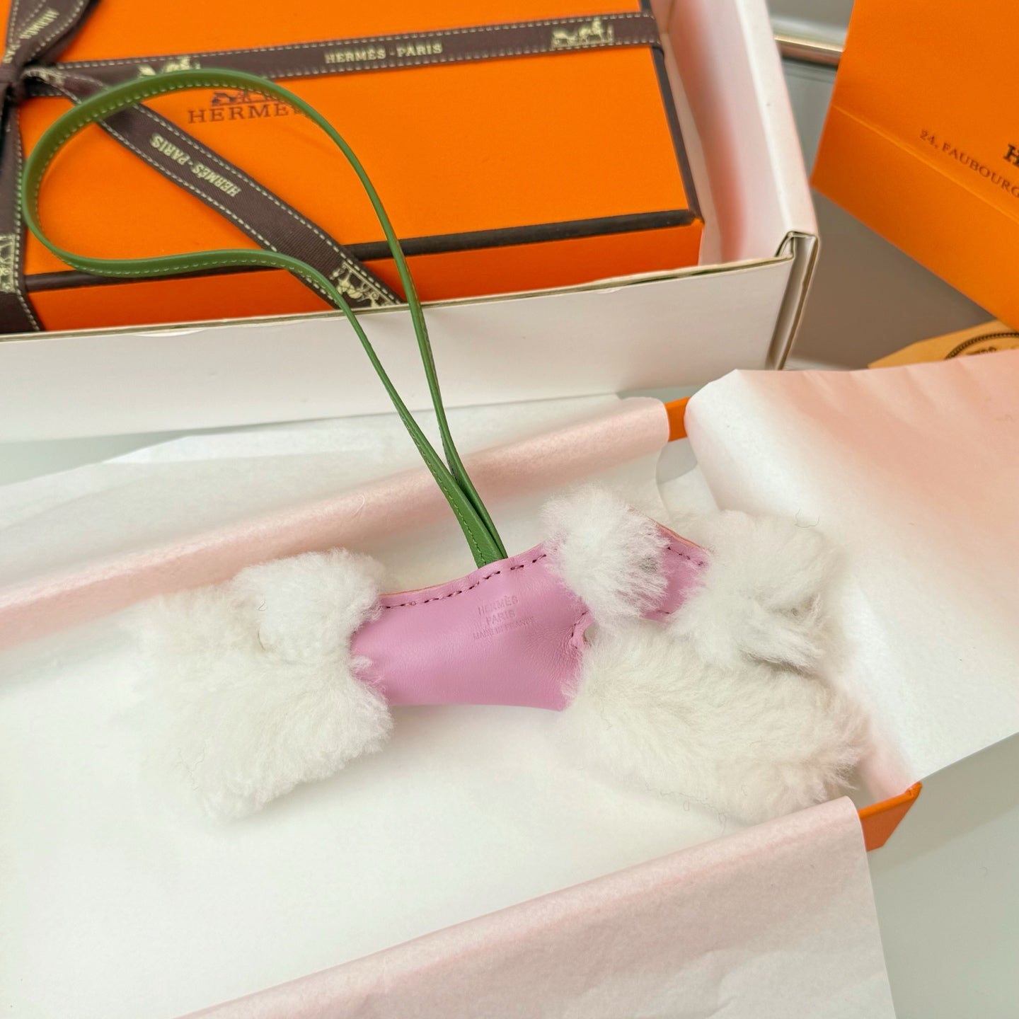 Hermes Budy Charm Leather Wool
