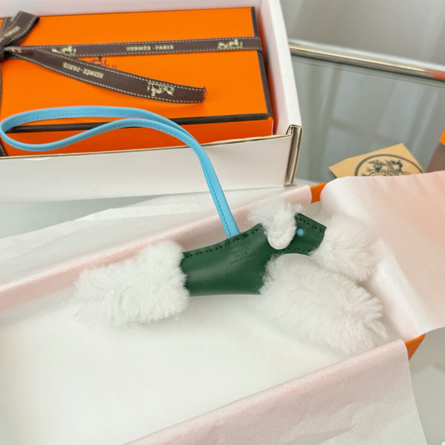 Hermes Budy Charm Leather Wool