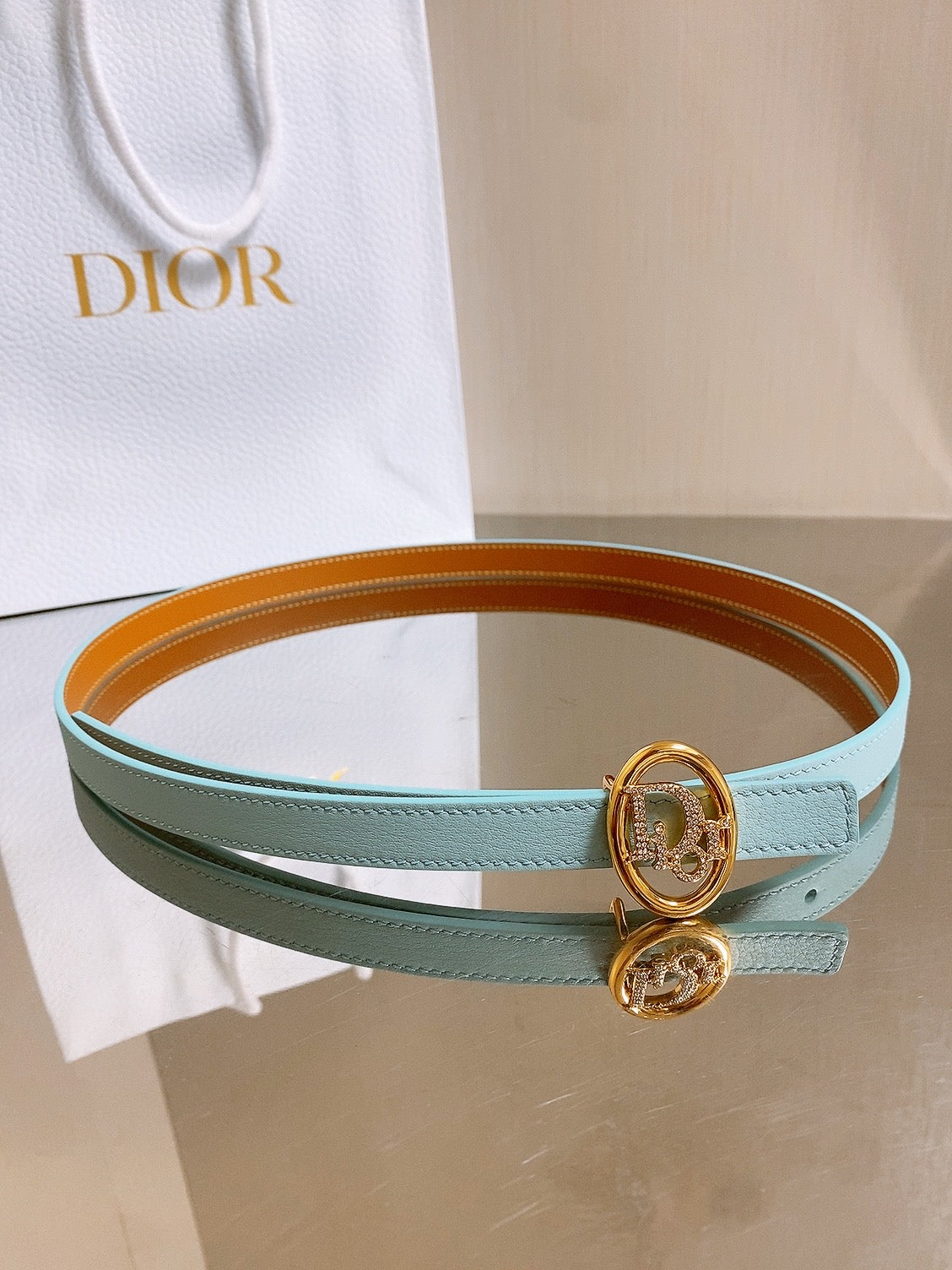 Dior 2026 30 Montaigne Reversible Belt 15mm Calfskin