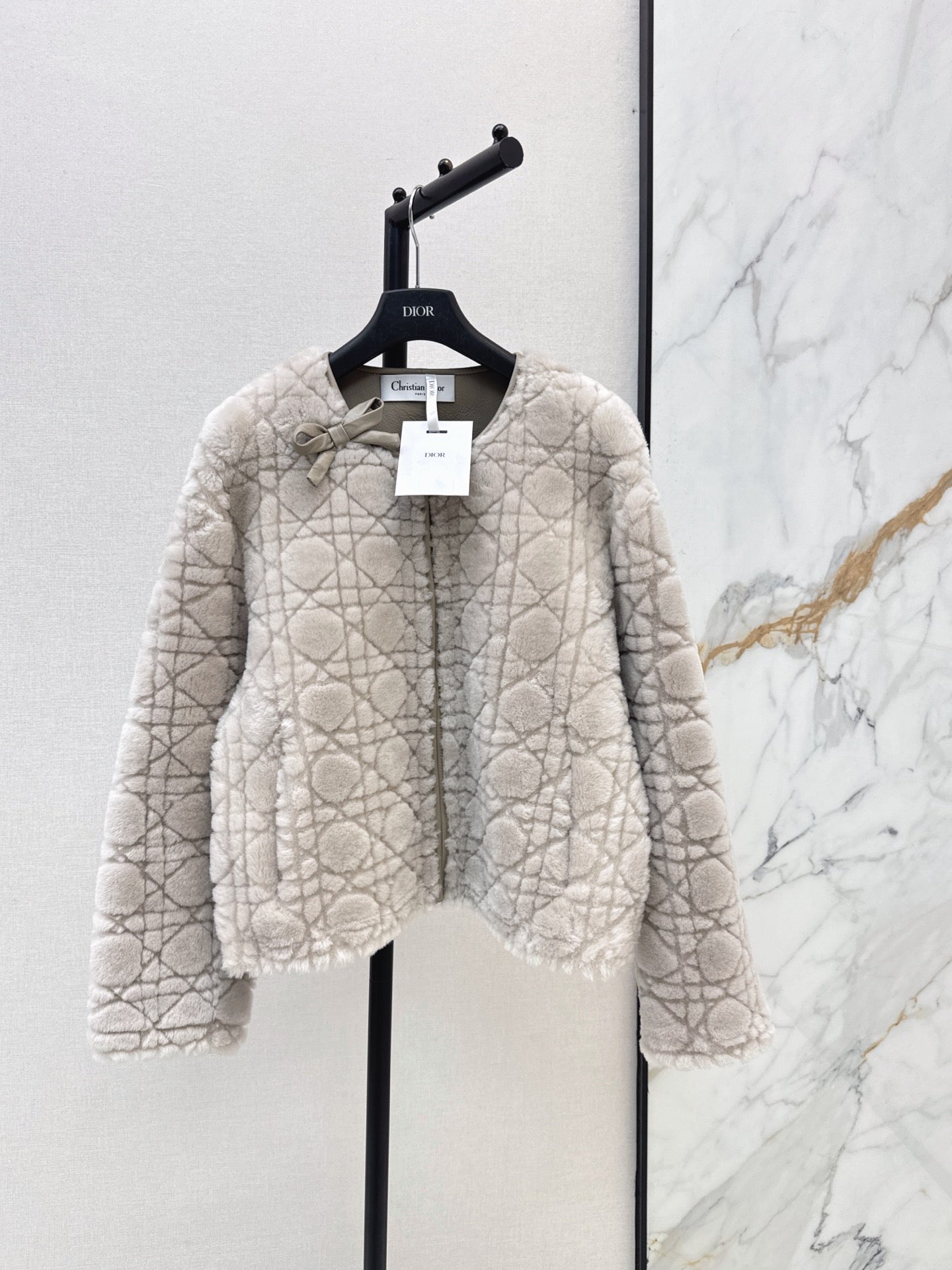 Dior 2026 Cannage Pattern Fur Coat 787415