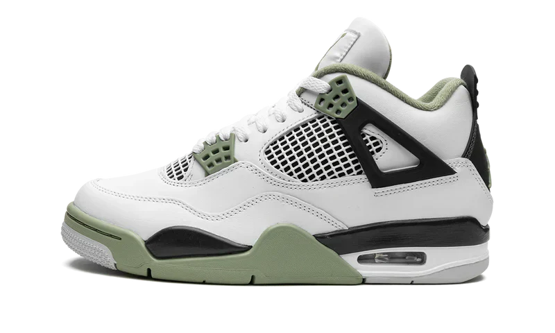 Nike Air Jordan 4 Retro White Green Black Suede