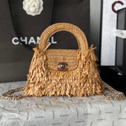 Chanel 2026 Bag 19cm Light Brown Raffia 140935