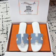 HM 26ss Oran Sandals Light Blue White Denim Cowhide 617180
