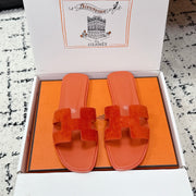 HM 26ss Oran Sandals Orange Suede Cowhide 617192