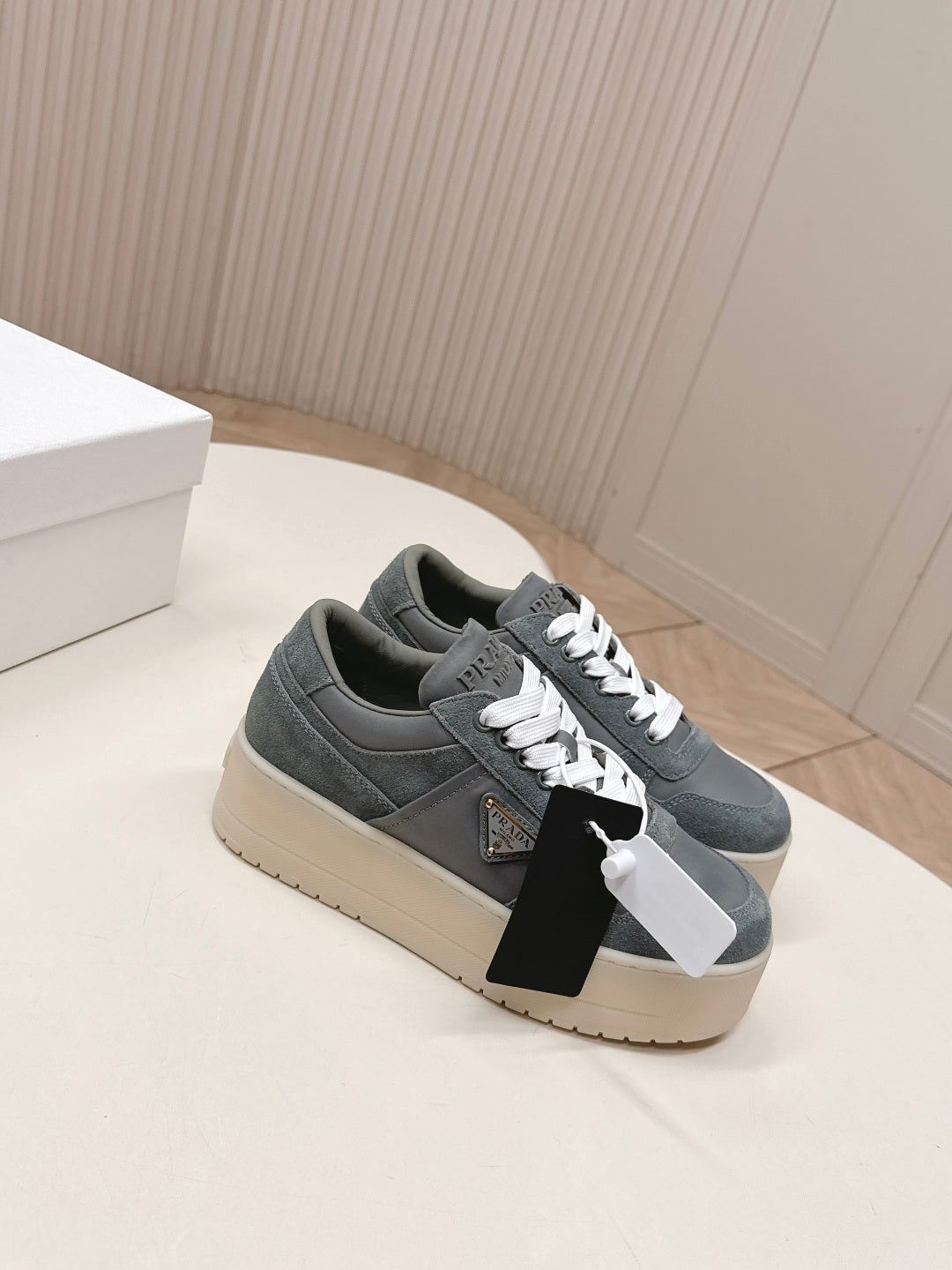 PRA 2026S Platform Sneakers 50 Dark Gray Suede Cowhide 663495