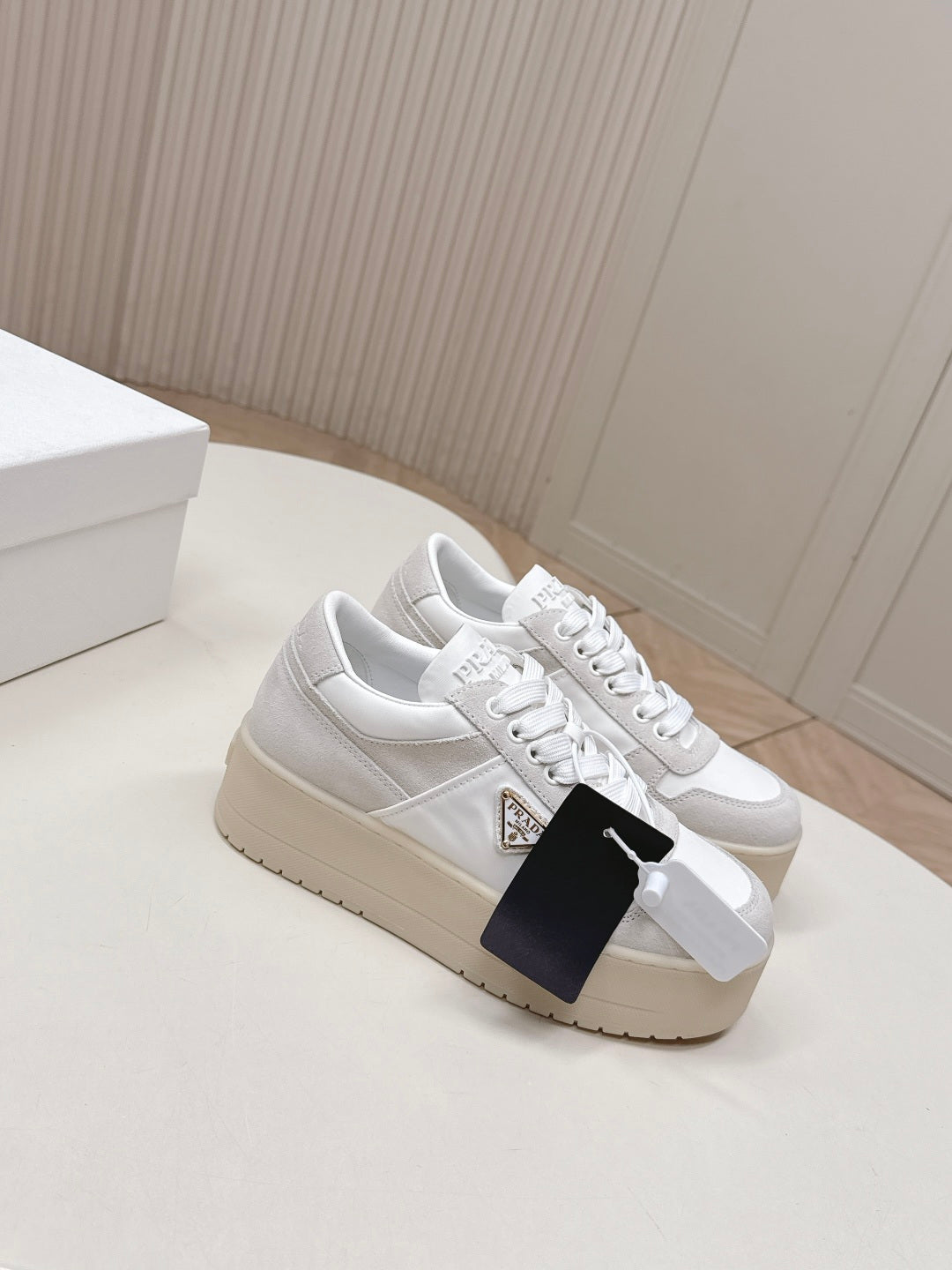 PRA 2026S Platform Sneakers 50 White Cowhide 663497