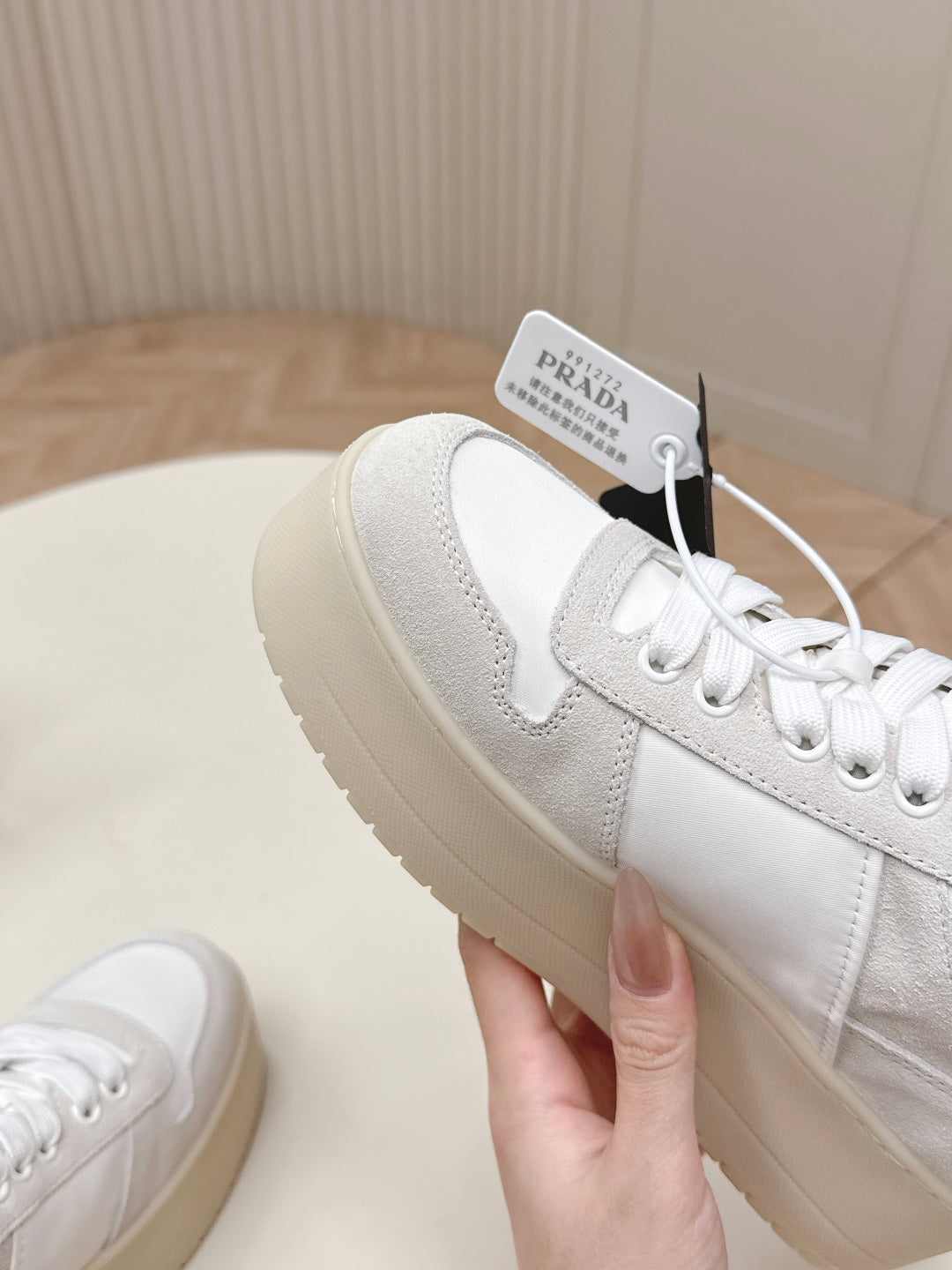 PRA 2026S Platform Sneakers 50 White Cowhide 663497