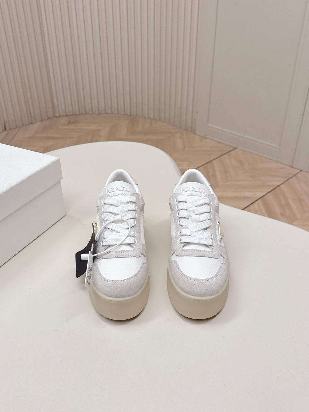PRA 2026S Platform Sneakers 50 White Cowhide 663497