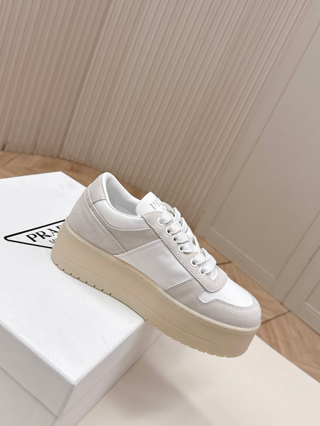 PRA 2026S Platform Sneakers 50 White Cowhide 663497