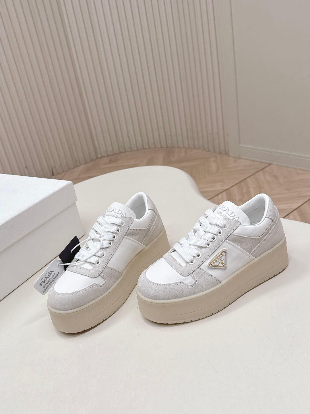 PRA 2026S Platform Sneakers 50 White Cowhide 663497
