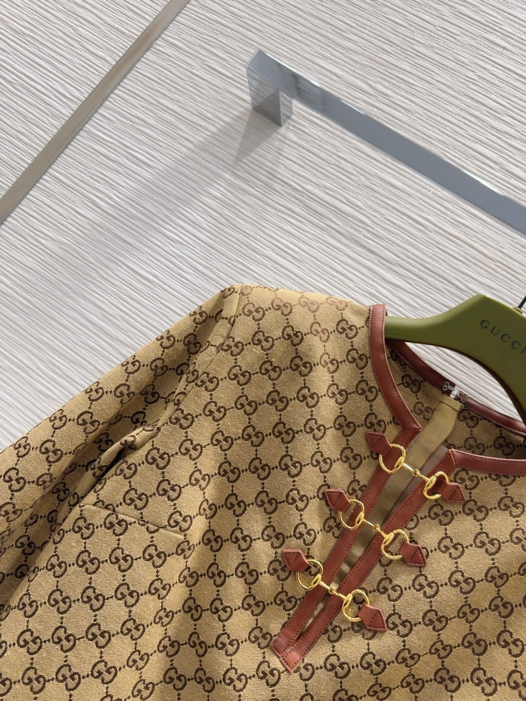 Gucci 2025 Dress Camel and Ebony Polyester Fiber