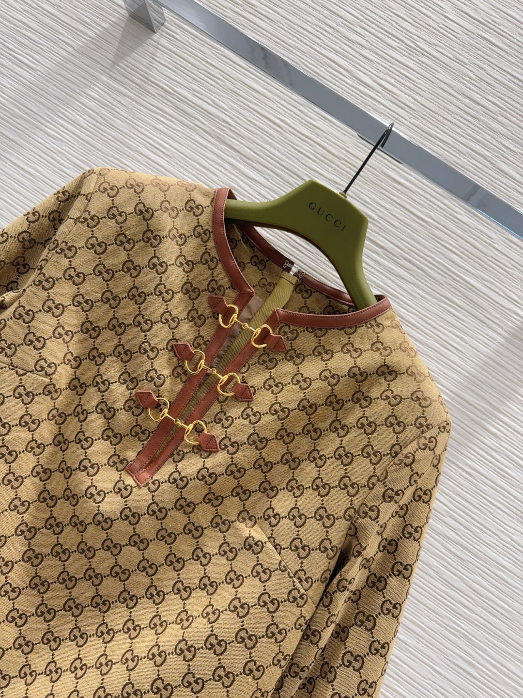 Gucci 2025 Dress Camel and Ebony Polyester Fiber