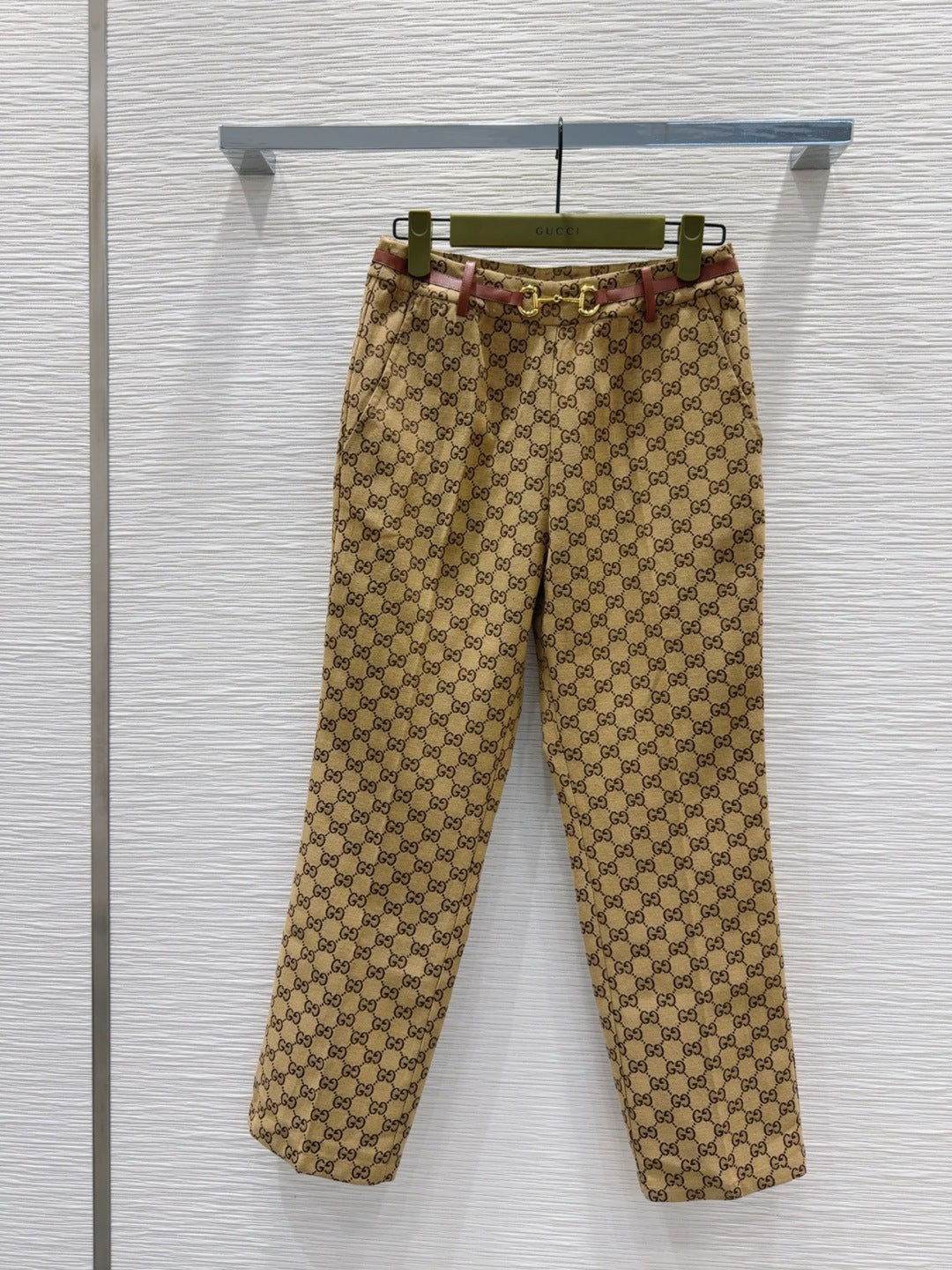 Gucci 2025 Pant Camel and Ebony Polyester Fiber