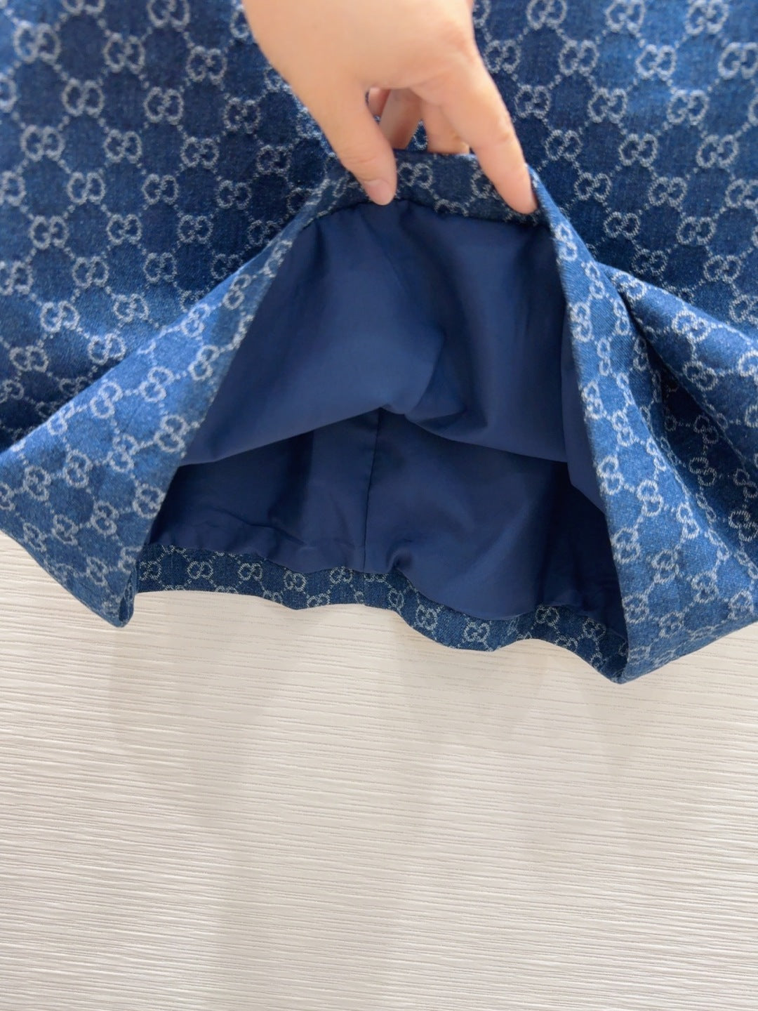 Gucci 2025 Denim Dress Blue Brown Cotton