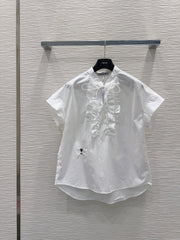 Dior 2026 Shirt With Lace Trim White Cotton 449988
