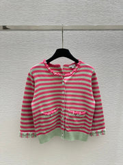 Chanel Cardigan Pink mix Gray Cachemire 232766
