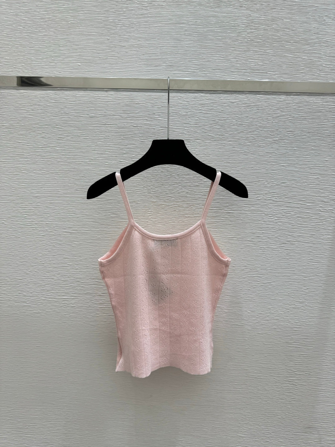 Miumiu 2026 Knitted Camisole White and Pink Tencel Cotton 136085
