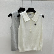 Chanel 2026 Collared Knitted Vest Tencel Wool 294904