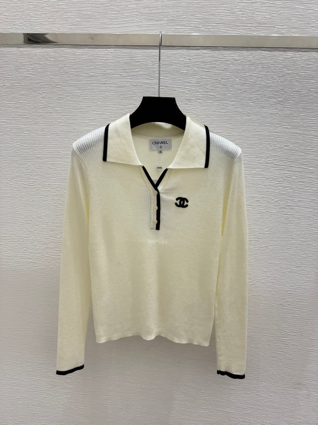 Chanel 2026 Long-sleeved Knitted Polo Shirt Wool 244648