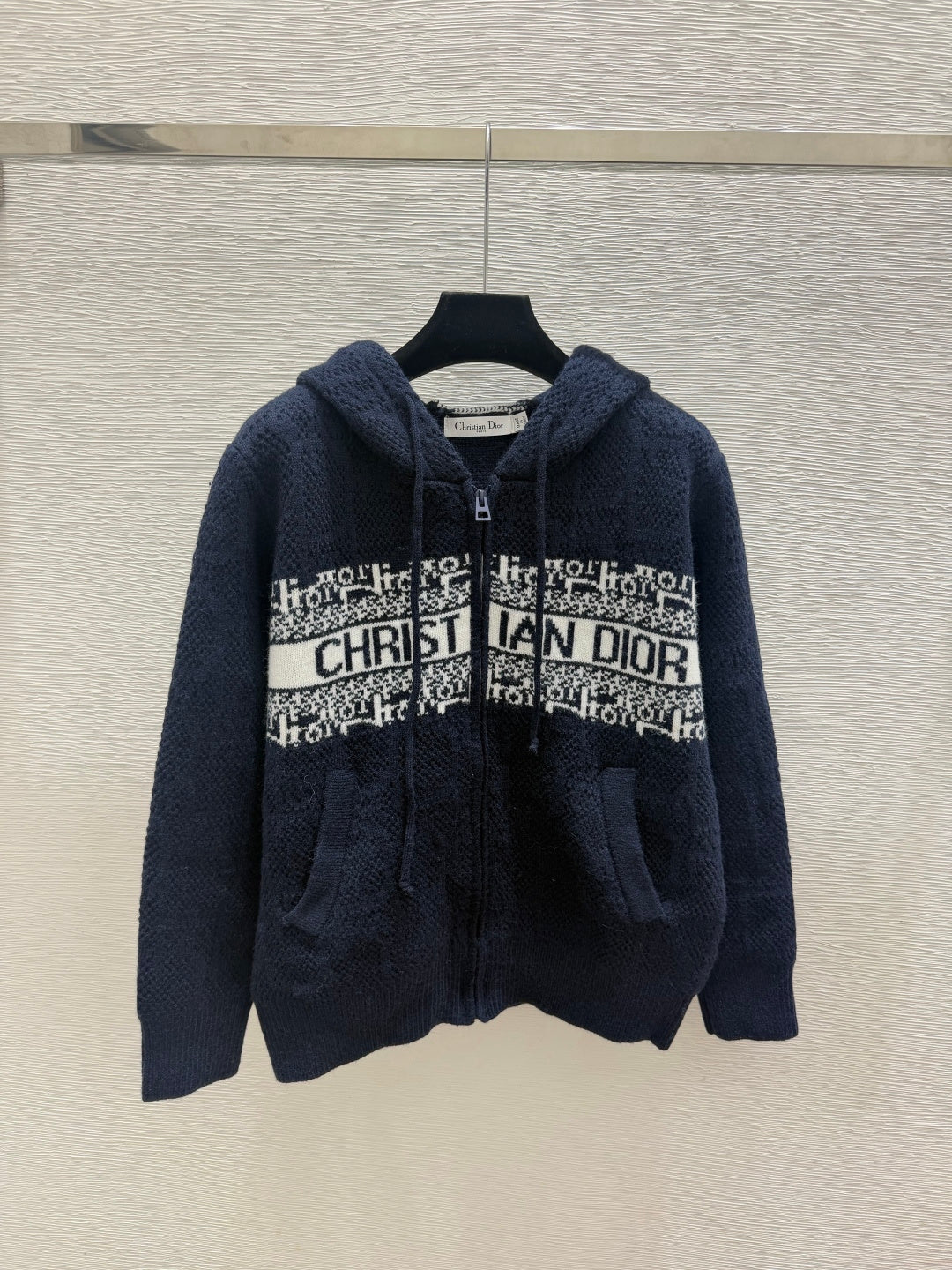 Dior 2026 Hooded Knitted Long-Sleeve Cardigan Wool 913514