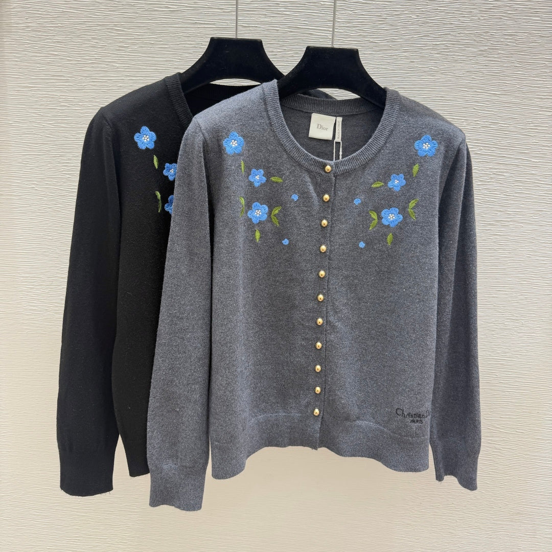 Dior 2026 Blue Flower Cardigan Wool 913412