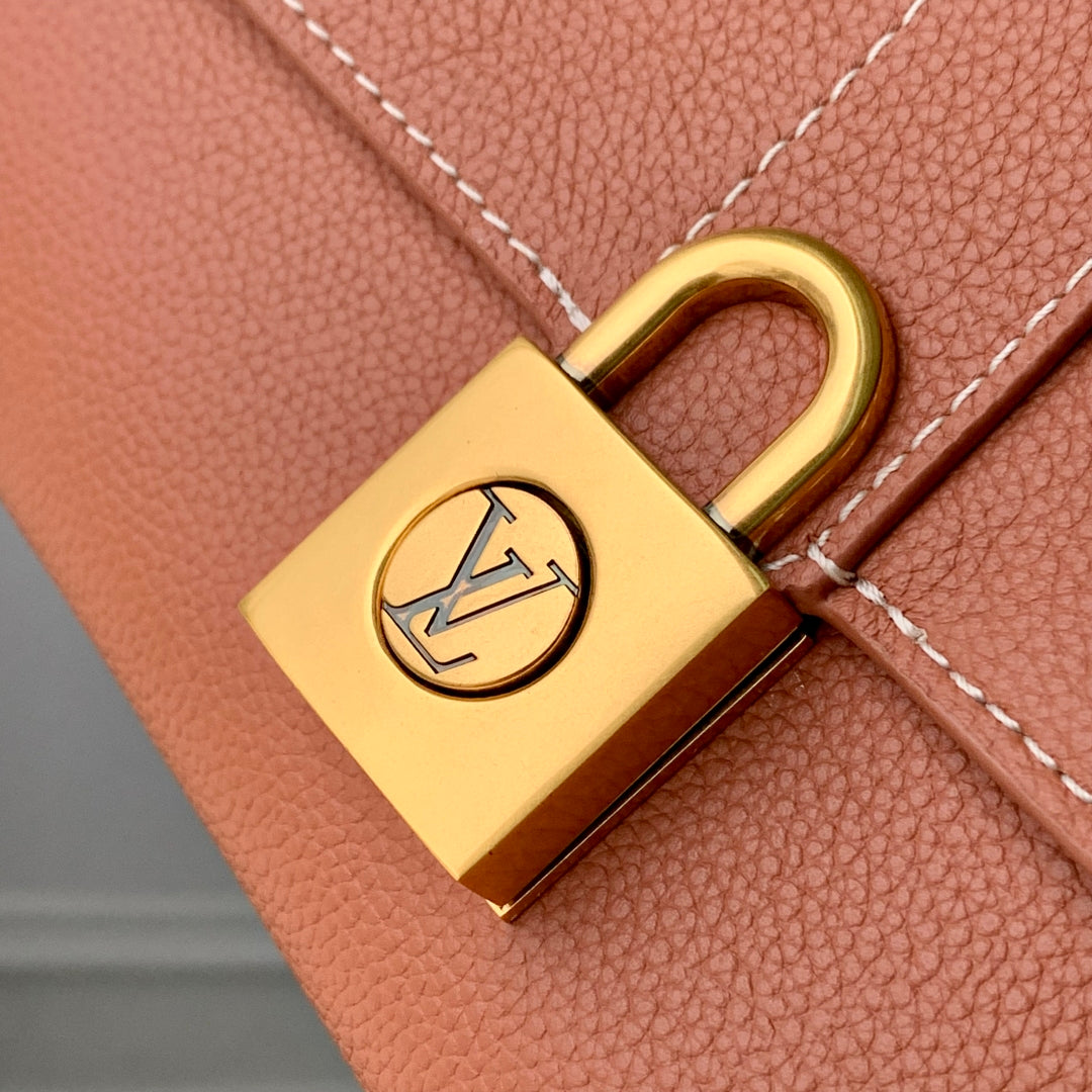 LV Lock Bag Brown Gold Calfskin 240869
