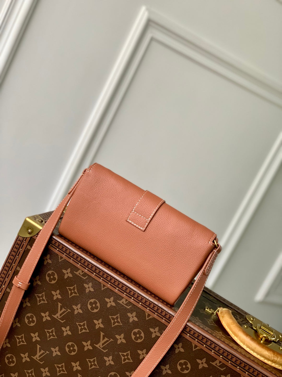 LV Lock Bag Brown Gold Calfskin 240869