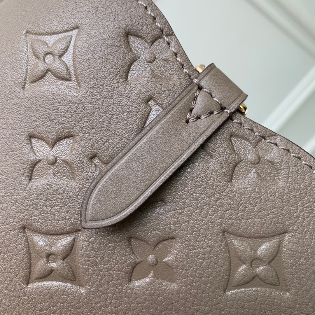 LV 2025 Louis Vuitton All In One MM Bag 40cm Gray Monogram Empreinte Leather 343619