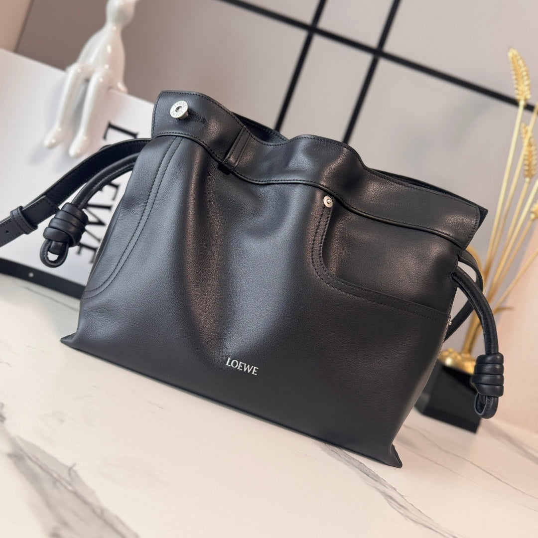 Loewe Flamenco Clutch Bag Black Calfskin 280523