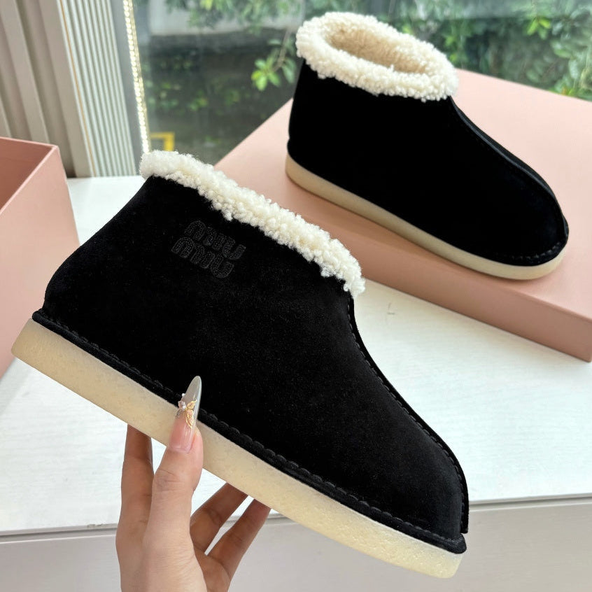 Miu Miu 2026 Shearling-Lined Ankle Boots Suede 994132