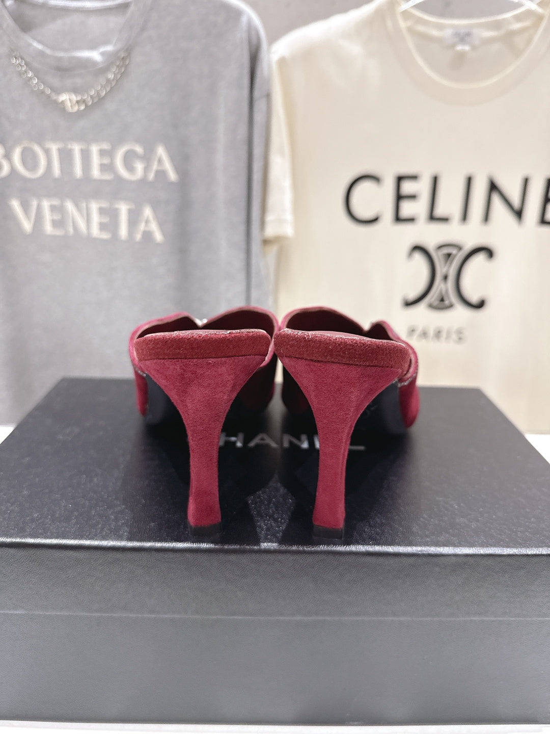 Channel 2026 High-Heeled Mules 90mm Strass Suede 896436