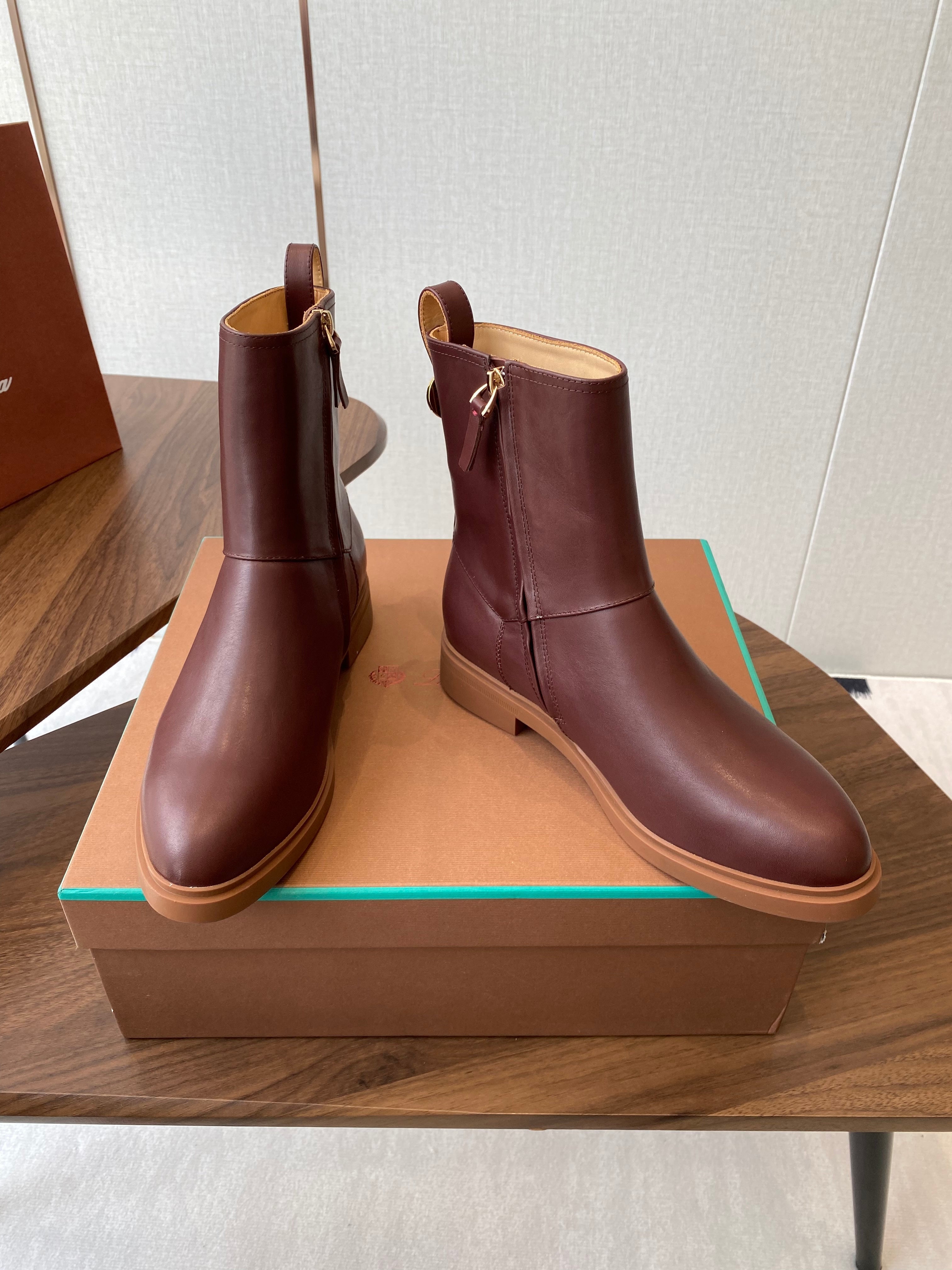 LP latest short boots dark brown calfskin 388109