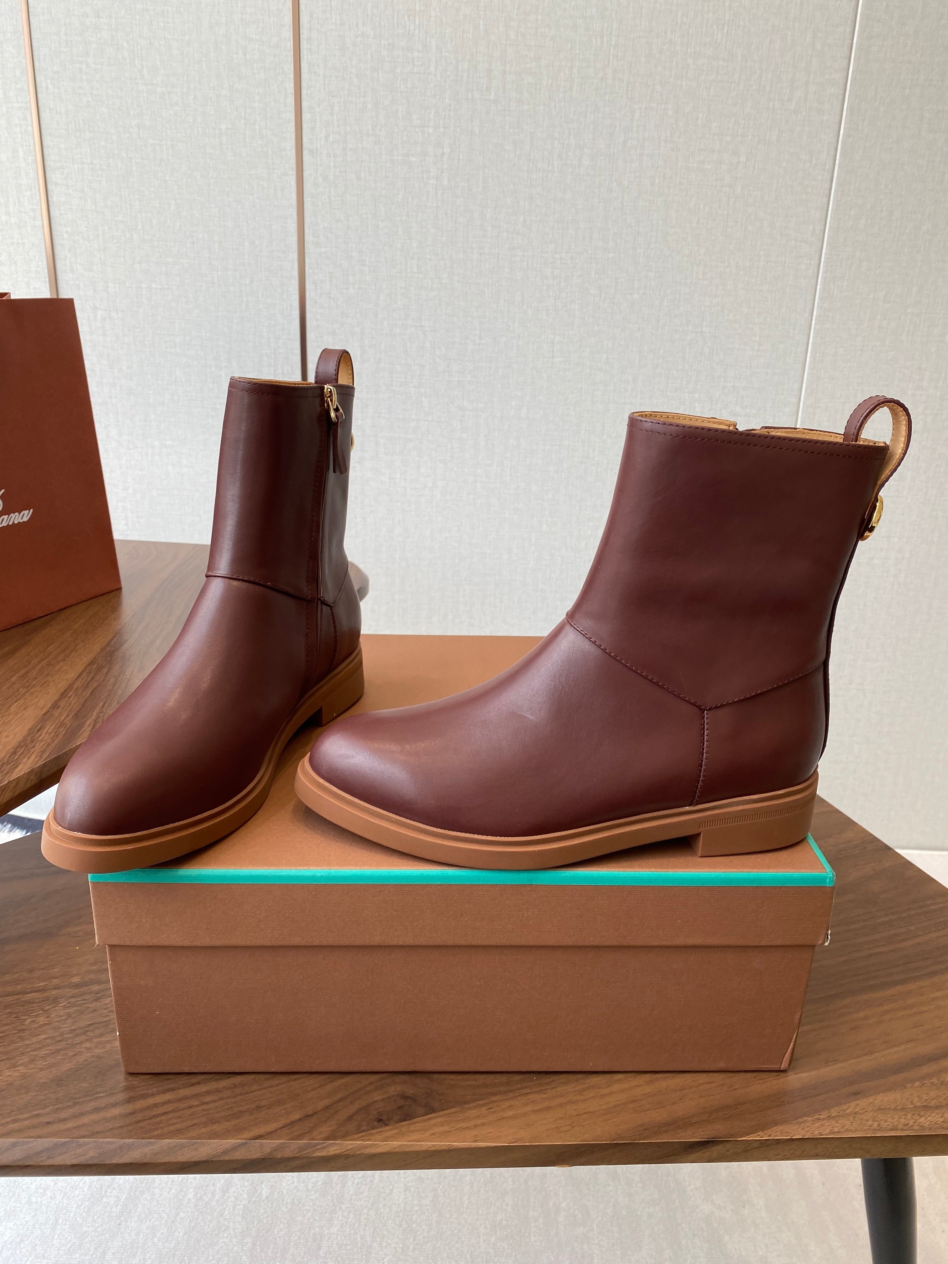 LP latest short boots dark brown calfskin 388109