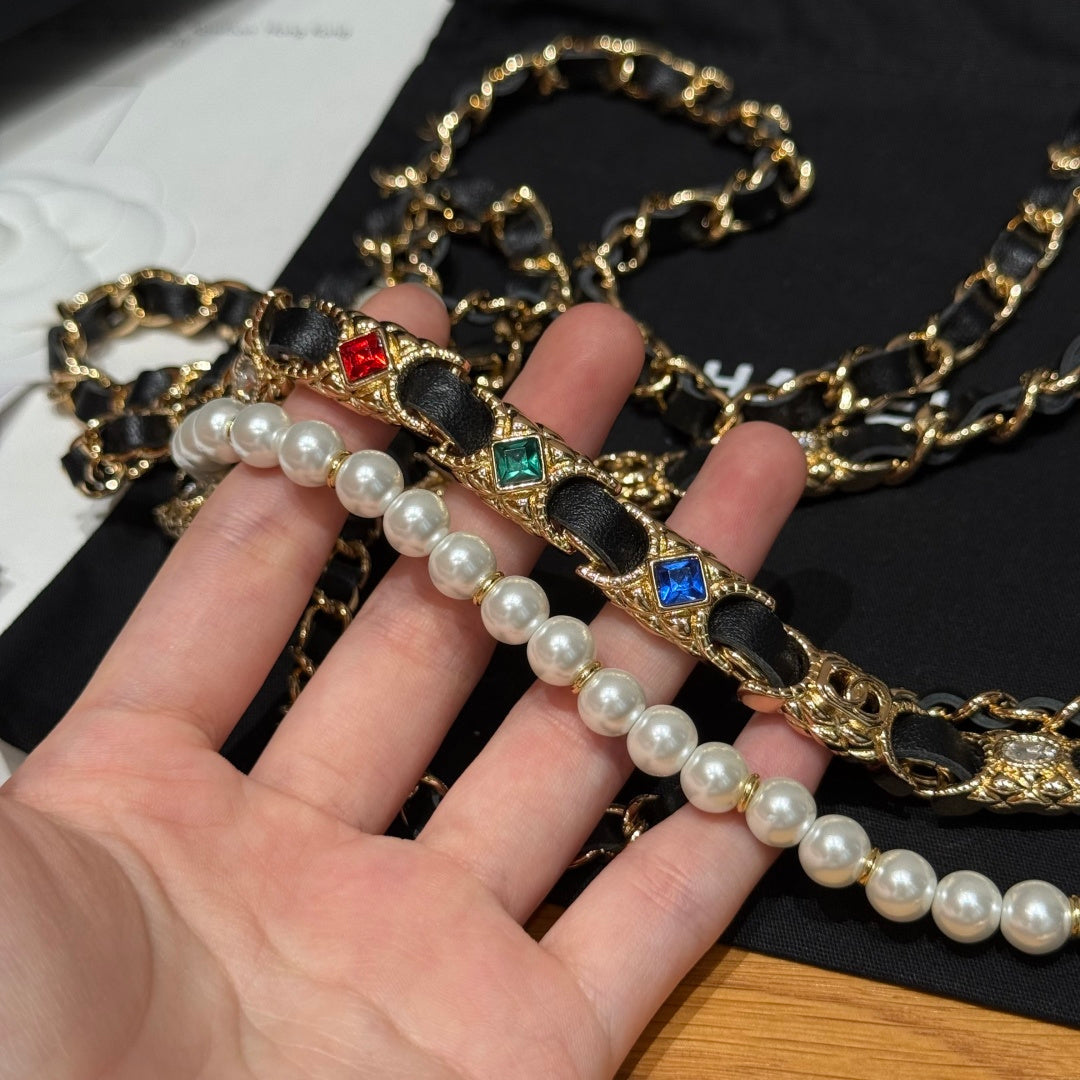 Chanel 2026 Multi-Layer Pearl Chain Charm Necklace Belt