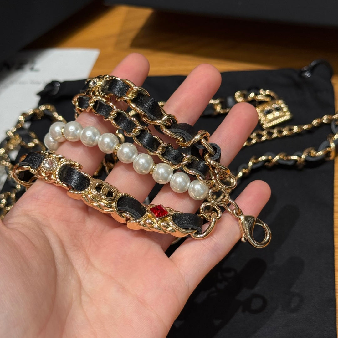 Chanel 2026 Multi-Layer Pearl Chain Charm Necklace Belt
