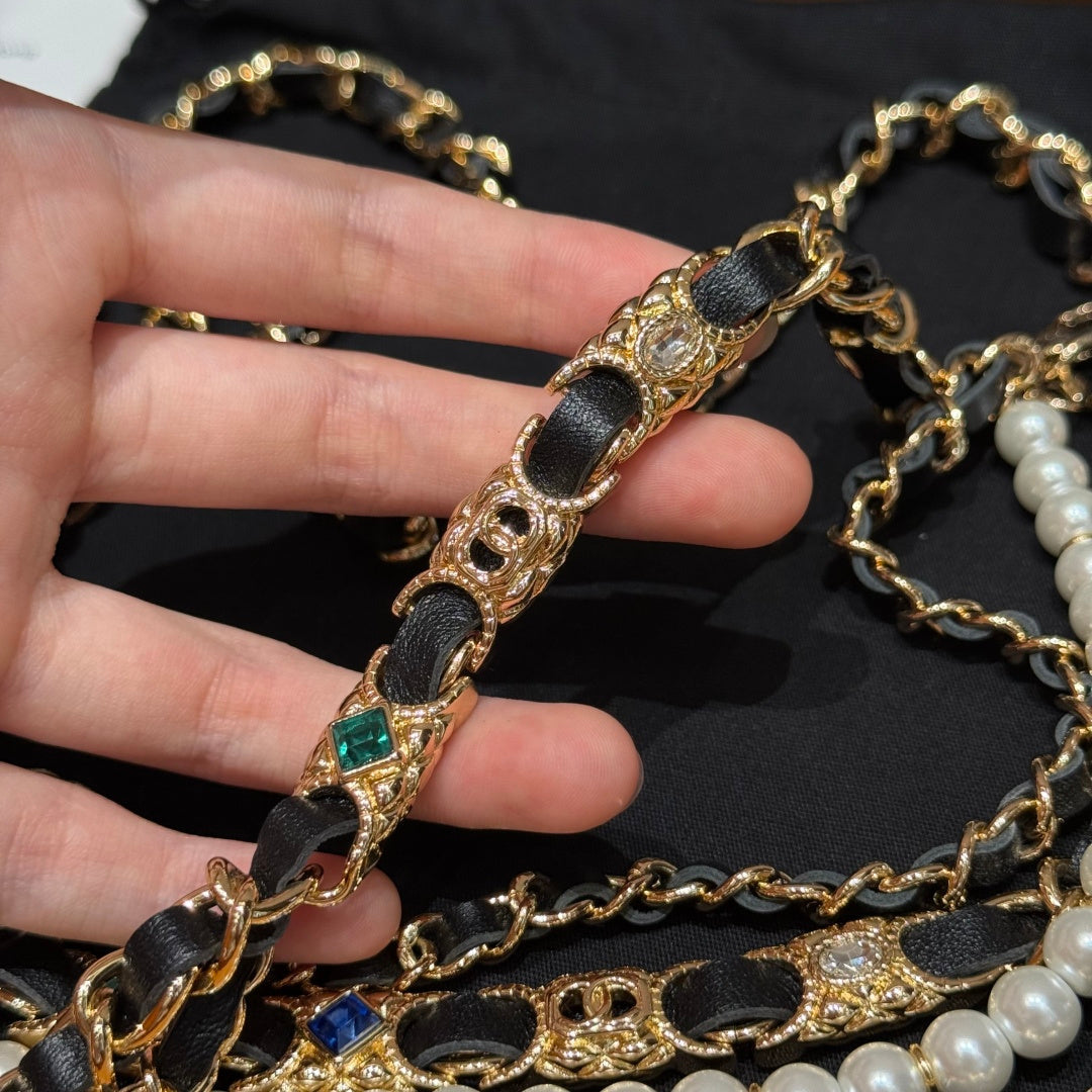 Chanel 2026 Multi-Layer Pearl Chain Charm Necklace Belt