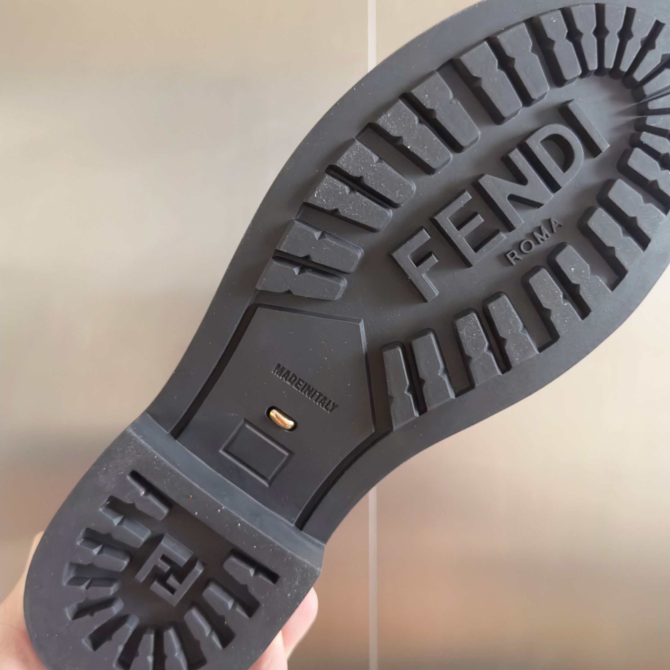 Fendi 2025 Filo Black Sheepskin and Brown FF Fabric Boot 553107